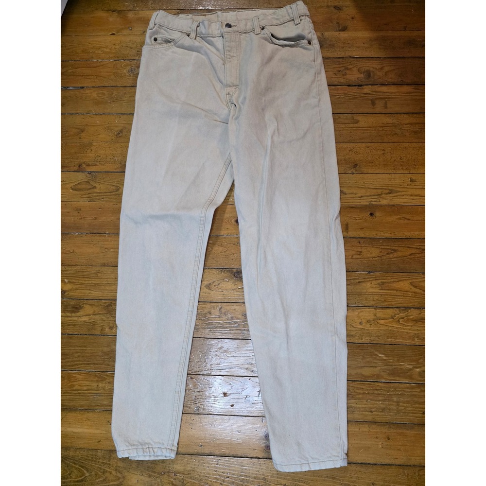 Levis 550 Relaxed Fit‎ Tapered Leg Jeans Mens 36x32 Beige Tan Orange Tab Vintage